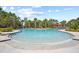 Resort-style community pool features a beach entry, clear blue water, and palm tree landscaping at 4533 Eternal Prince Dr, Sun City Center, FL 33573