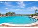 Large swimming pool perfect for recreation and relaxation, surrounded by lush landscaping and clear blue skies at 915 Tidewater Shores Loop, Bradenton, FL 34208
