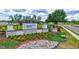 Welcoming entrance sign surrounded by lush landscaping, stones and vibrant plants, creating inviting community ambiance at 12710 Hysmith Loop, Parrish, FL 34219