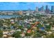 An aerial shot shows the neighborhood and the city from above at 136 W Davis Blvd, Tampa, FL 33606