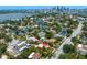 An aerial shot shows the neighborhood and the city from above at 136 W Davis Blvd, Tampa, FL 33606