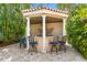 Outdoor kitchen and bar area with seating, perfect for entertaining in a lush and private backyard setting at 136 W Davis Blvd, Tampa, FL 33606