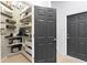 Walk-in pantry featuring custom shelving providing ample storage space at 14851 Tudor Chase Dr, Tampa, FL 33626