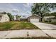 Exterior view of the one-story house with a two-car garage and a driveway leading up to the front at 7763 Jenner Ave, New Port Richey, FL 34655