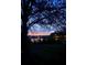 Serene water view at dusk with tall reeds and a lit dock at 916 Shangri La Dr, Seffner, FL 33584