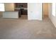 Open-concept layout shows a carpeted living room, dining area, and kitchen at 10928 Carlton Fields Dr, Riverview, FL 33579