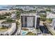 This aerial view showcases the building's rooftop pool and outdoor entertainment area at 199 Dali Blvd # 403, St Petersburg, FL 33701