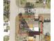 Overhead view of property on Driftwood Ln showing its location, neighboring properties, and proximity to the street at 212 Driftwood Pl, Palm Harbor, FL 34683