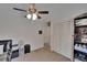 Neutral-toned bedroom with closet and storage, providing practical organization and style at 2413 Buckhorn Run Dr, Valrico, FL 33596