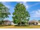 Lush backyard with mature tree and screened-in lanai offers a private and serene outdoor living space at 2823 Banyan Hill Ln, Land O Lakes, FL 34639