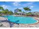 An inviting community pool with crystal clear water surrounded by lush greenery, palm trees, and comfortable lounge chairs at 4139 Rocky Shores Dr, Tampa, FL 33634
