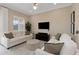 Cozy living room featuring a ceiling fan, neutral walls, and a comfortable seating arrangement at 4139 Rocky Shores Dr, Tampa, FL 33634