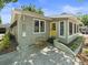 Charming single-story home with a yellow front door, lush landscaping, and an inviting curb appeal at 544 80Th N Ave, St Petersburg, FL 33702