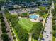 Aerial view showcasing Park Square with green spaces and community amenities at 5914 Goldenbark Pl, Lithia, FL 33547