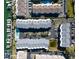 Aerial view of the condo complex with the unit indicated by a pin at 745 Pinellas Bayway S # 206, St Petersburg, FL 33715