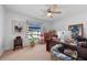 Bedroom featuring a ceiling fan, natural light, and neutral carpet at 745 Pinellas Bayway S # 206, St Petersburg, FL 33715