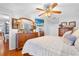 Open bedroom area with ceiling fan and built in media hook ups at 7851 120Th St, Seminole, FL 33772