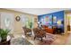 Bright, inviting living room with hardwood floors, eclectic furniture, and a blue accent wall at 9018 39Th N Ln # 5, Pinellas Park, FL 33782