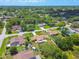 Aerial view of well maintained homes, many with screened in pools and fenced in yards at 2436 Covington Ave, Spring Hill, FL 34608