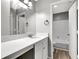 Bright bathroom features updated vanity, and tub-shower combo at 2696 60Th Avenue W Ter # 10, Bradenton, FL 34207