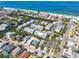 An aerial view of the community, the beach, and the Gulf at 616 2Nd St, Indian Rocks Beach, FL 33785