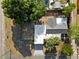 Bird's-eye view of home featuring a deck, patio, and landscaping, capturing its unique backyard layout at 7201 5Th N Ave, St Petersburg, FL 33710