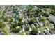 Real estate aerial shot showing neighborhood homes, nearby pond and mature landscaping at 8812 Beeler Dr, Tampa, FL 33626