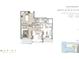 Detailed floor plan showcasing a 2-bedroom condo layout, including a kitchen, living, and dining area at 920 N Osceola Ave # 301, Clearwater, FL 33755