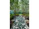 Beautiful community walkway lined with trees and benches on each side at 10035 New Parke Rd, Tampa, FL 33626