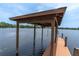 The covered dock features easy lake access, providing a tranquil spot for boating and fishing at 13533 Bay Lake Ln, Tampa, FL 33618