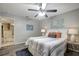 Inviting bedroom with natural light, stylish decor, and a view of the kitchen, creating a welcoming atmosphere at 1400 Gandy N Blvd # 1504, St Petersburg, FL 33702
