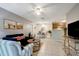 Spacious open floor plan with a seamless transition from the living room to the dining area and kitchen at 1400 Gandy N Blvd # 1504, St Petersburg, FL 33702