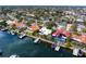 Waterfront neighborhood featuring homes with private boat docks and lush landscaping at 1960 Montana Ne Ave, St Petersburg, FL 33703