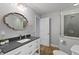 Bathroom featuring marble vanity top and glass-enclosed shower at 1960 Montana Ne Ave, St Petersburg, FL 33703