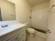 Clean bathroom with a walk-in shower and updated vanity at 206 Circle Hill Dr, Brandon, FL 33510