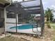 Screened-in pool offering relaxation and recreation in the backyard at 6488 Robinswood Ave, Brooksville, FL 34602