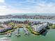 Expansive aerial view of a waterfront community, showcasing condos, marinas, and waterfront lifestyle at 7922 Sailboat Key S Blvd # 608, South Pasadena, FL 33707