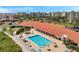 Aerial view of a community pool and lounge area, perfect for relaxation at 7922 Sailboat Key S Blvd # 608, South Pasadena, FL 33707