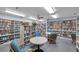 Serene library with bookshelves packed with reading selections, tables and chairs for comfortable reading at 7922 Sailboat Key S Blvd # 608, South Pasadena, FL 33707