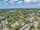 Aerial view of the house and neighborhood showcasing its location within a residential community at 1038 Crescent Lake N Dr, St Petersburg, FL 33701