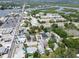 Areal view of a neighborhood with nearby waterway, bridge, and condo complexes at 106 E Cedar St, Tarpon Springs, FL 34689