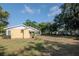 The backyard featuring grass and shade from mature trees at 108 E Morgan St, Brandon, FL 33510