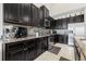 Modern kitchen with stainless steel appliances and dark wood cabinets at 11917 Greenchop Pl, Riverview, FL 33579