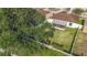Aerial view of fenced backyard with screened in porch at 12426 Dawn Vista Dr, Riverview, FL 33578