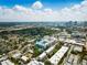 Aerial view showcasing the property location near lush green spaces, a city park, and tree-lined residential streets at 1316 W Carmen St # 2, Tampa, FL 33606