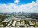 Aerial view of the location with blue locator in the foreground, and the downtown city skyline in the background at 1316 W Carmen St # 2, Tampa, FL 33606