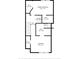 Detailed floor plan showcasing the layout of the primary bedroom, bathrooms, laundry, and bedrooms at 1316 W Carmen St # 2, Tampa, FL 33606