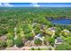Scenic aerial view of a luxurious property nestled among lush greenery and serene lakes at 3440 Crenshaw Lake Rd, Lutz, FL 33548