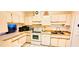 Functional kitchen features white cabinets, appliances, and countertop space, ready for culinary adventures at 3505 Tarpon Woods Blvd # P408, Palm Harbor, FL 34685