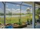 Relaxing screened-in patio overlooking the tranquil lake, lush landscaping and views of the neighborhood at 4014 Pleasant Ridge Dr, New Port Richey, FL 34652